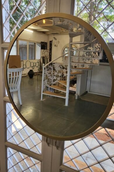 Theia Round Mirror 4 feet diameter in gold