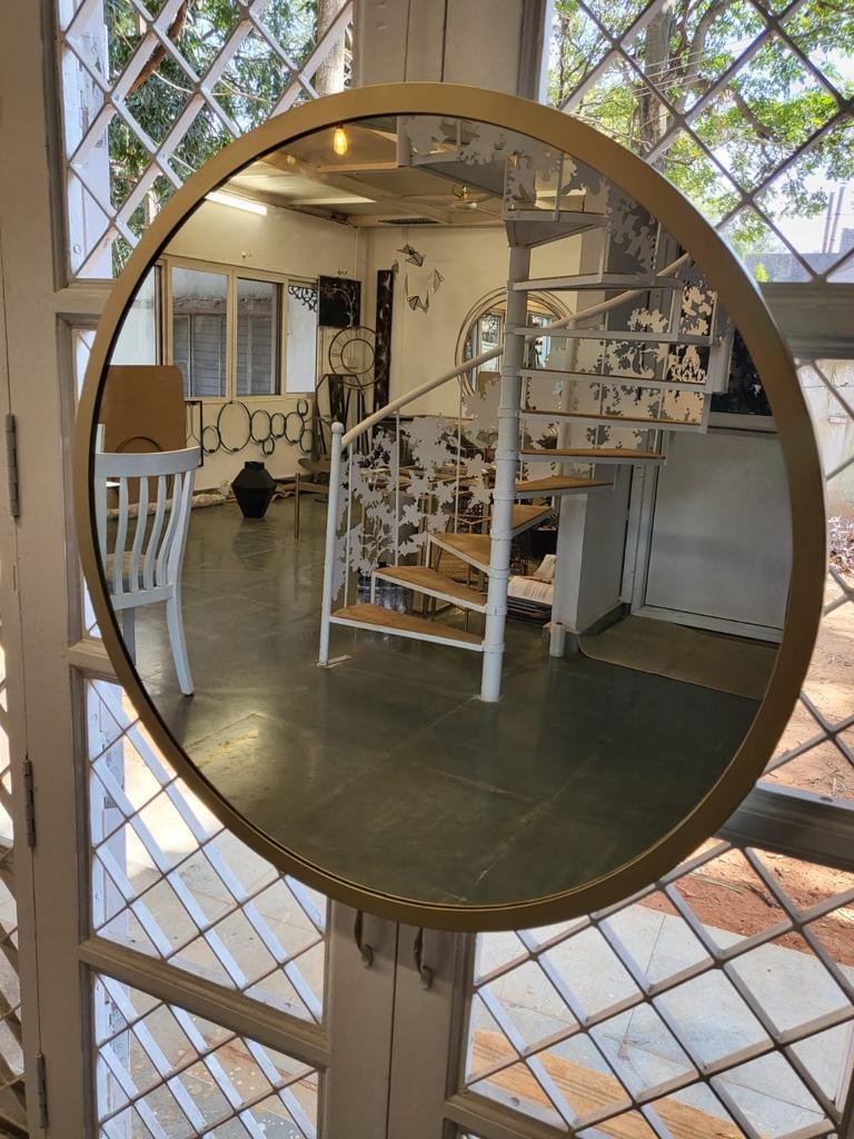 Theia Round Mirror 4 feet diameter in gold